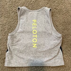 Peloton Heather Gray Tank Top with Yellow Logo